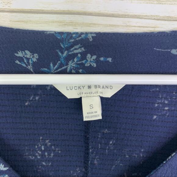 Lucky Brand Printed Knit Mini Dress Navy Blue - Picture 5 of 8